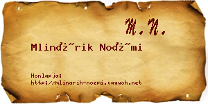 Mlinárik Noémi névjegykártya